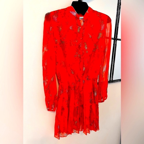 Karina Grimaldi Dress -Stunning with sheer sleeves! - Picture 1 of 3